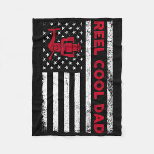 Cool T-shirt voor vader Amerikaanse vlag vliegviss Fleece Deken
