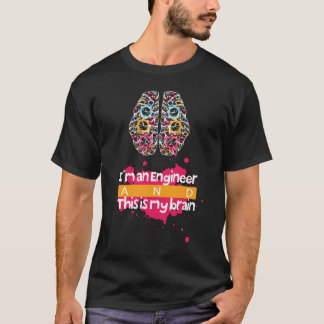 Cool T-shirtontwerp voor ingenieursbrein T-shirt