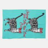 Cool Tabby Cat Sunglazen Mannen Kitchen Tea Towel Theedoek (Horizontaal)