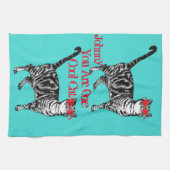Cool Tabby Cat Sunglazen Mannen Kitchen Tea Towel Theedoek (Horizontaal)