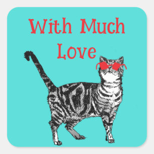 Cool Tabby Cat You Are One Cool Cat Cats Love Vierkante Sticker