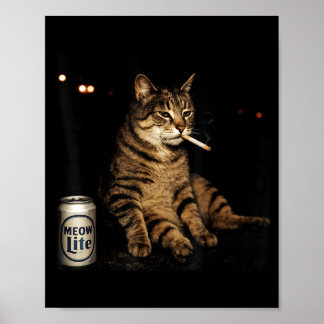 Cool Tabby Kat Roken Retro Attitude Grafisch Poster