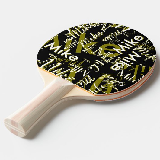 Cool Table-Tennis-Paddle with Name black Tafeltennisbatje (Voorkant Gekanteld)