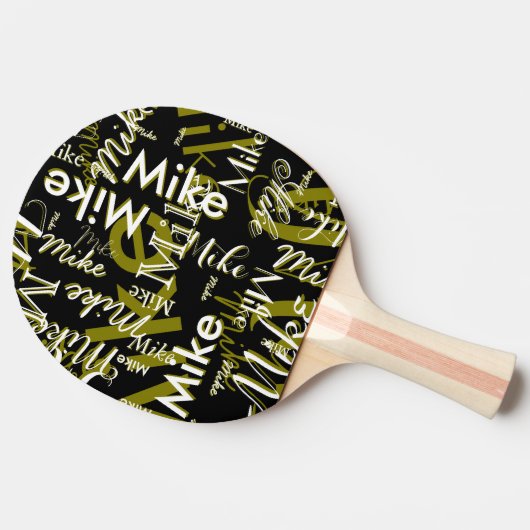 Cool Table-Tennis-Paddle with Name black Tafeltennisbatje (Zijkant)