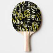 Cool Tafeltennisbat met naam zwart (Voorkant)