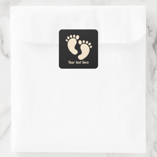 Cool tan baby feet black  vierkante sticker (Tas)