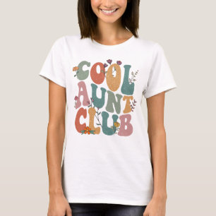 Cool tante club, retro bloementekst, leuke cadeau t-shirt