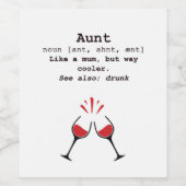 Cool tante Definition Wijn Etiket (Enkel label)