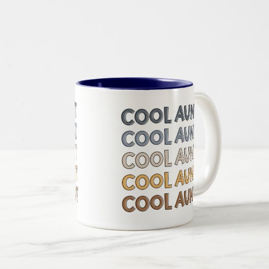 Cool tante Modern Cute Gifts voor tante Tweekleurige Koffiemok (Voorkant rechts)