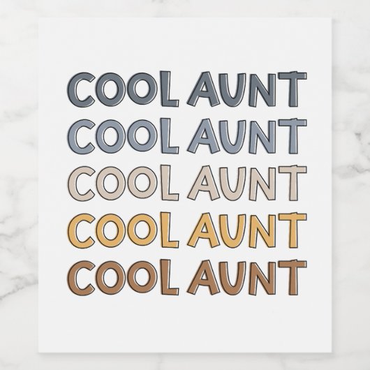 Cool tante Modern Cute Gifts voor tante Wijn Etiket (Enkel label)