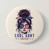 Cool Tante stemt  rommelig haar Lady Election Ronde Button 7,6 Cm (Voorkant)
