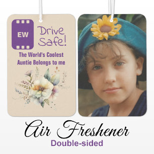 Cool tante voeg foto drive veilige floral paarse luchtverfrisser