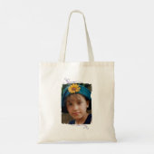 Cool Tante voeg foto initialen floral paarse Tote Bag (Achterkant)