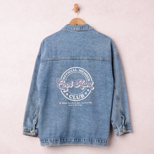 Cool Tantes Club Gepersonaliseerde Kinder namen Denim Jacket (Hangar)