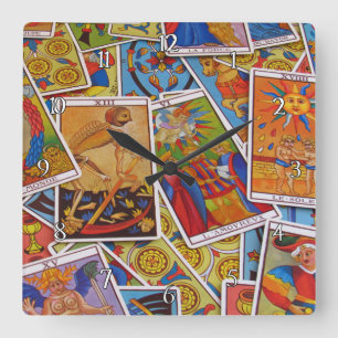 Cool Tarot Kaart Stapel Vierkante Klok