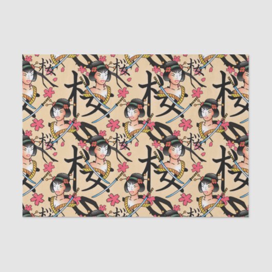 Cool tattoo lovers betegeld tissuepapier (Voorkant)