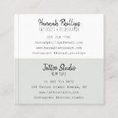 Cool tattoo meisje illustratie trendy script wit vierkante visitekaartje (Achterkant)