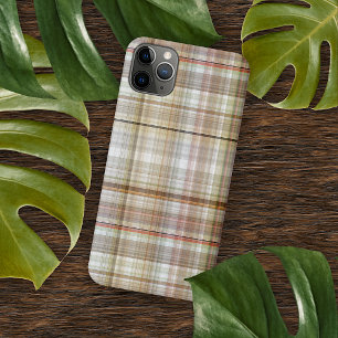 Cool Taupe Beige Donkerbruin Grijs Tartan Patroon iPhone 16 Pro Max Hoesje