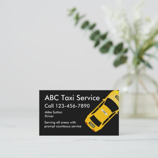 Cool Taxi Service Business-cards Visitekaartje (Staand voorkant)