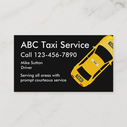 Cool Taxi Service Business-cards Visitekaartje (Voorkant)