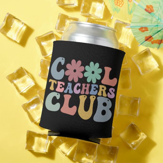 Cool Teacher Club Retro Groovy Terug naar school Blikjeskoeler (Insitu Zomer)