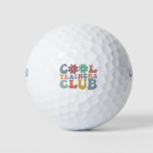 Cool Teacher Club Retro Groovy Terug naar school Golfballen (Voorkant)