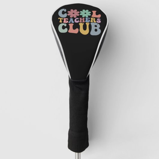 Cool Teacher Club Retro Groovy Terug naar school Golfheadcover (Voorkant)