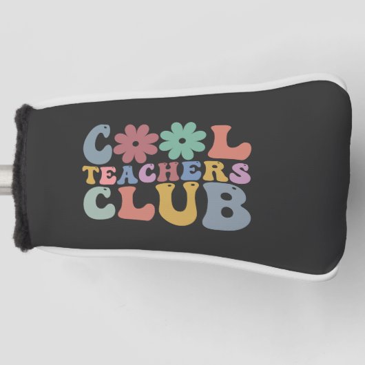 Cool Teacher Club Retro Groovy Terug naar school Golfheadcover (Voorkant)