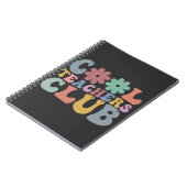 Cool Teacher Club Retro Groovy Terug naar school Notitieboek (Linkerzijde)