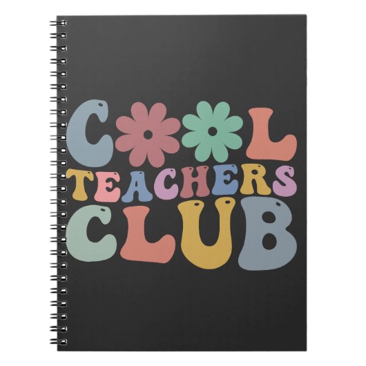 Cool Teacher Club Retro Groovy Terug naar school Notitieboek (Voorkant)