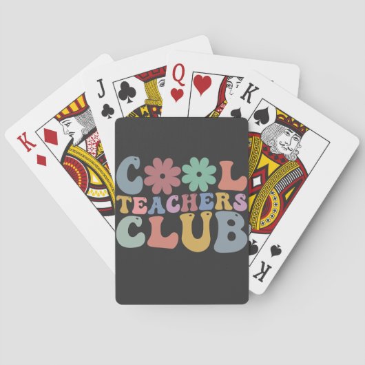 Cool Teacher Club Retro Groovy Terug naar school Pokerkaarten (Achterkant)