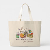 Cool Teacher Fun Modern Persoonlijke Naam Grote Tote Bag (Achterkant)