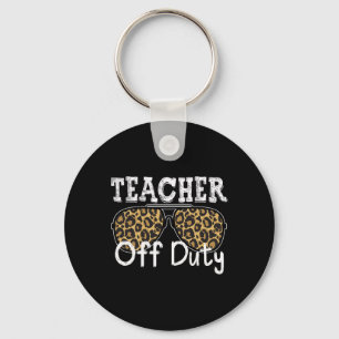 Cool Teacher Off Duty Leopard Zonnebril Terug naar Sleutelhanger