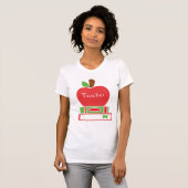 Cool Teacher Red Apple Books T-shirt (Voorkant volledig)