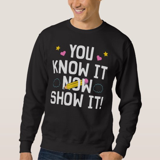 Cool Teacher Testing For Men Women Test Day Math S Trui (Voorkant)