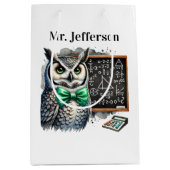 Cool Teacher uil naam toevoegen Medium Cadeauzakje (Voorkant)