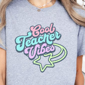 Cool Teacher Vibes Retro Styling Gift Groen T-shirt