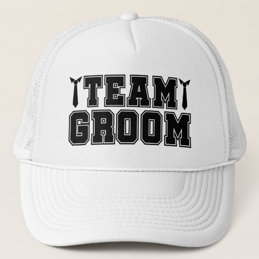 Cool Team Bruidegom Trouwfeest Trucker Pet (Voorkant)