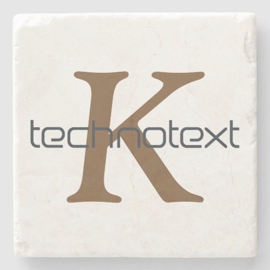 Cool Techno Tekst Monogram Stenen Onderzetter (Voorkant)