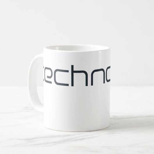 Cool Technotekst Techno Tekst Koffiemok (Voorkant links)