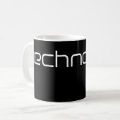Cool Technotext Techno Tekst Zwart Koffiemok (Voorkant links)