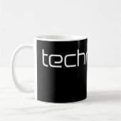 Cool Technotext Techno Tekst Zwart Koffiemok (Links)