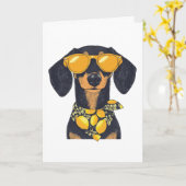 Cool Teckel Hond Zonnebril Citroenen Kaart (Gele Bloem)