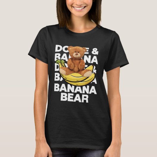 Cool Teddy Bear Banana Style Banana Bear Graphic T-shirt (Voorkant)