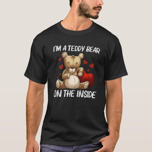Cool Teddy Bear Gift for Men Plush Stuffed T T-shirt (Voorkant)