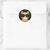 Cool Teddy Bear Ronde Sticker (Tas)