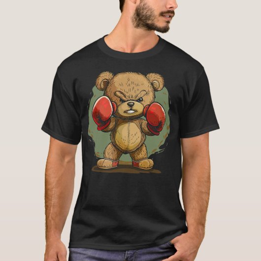 Cool Teddy bear with boxing gloves outfit T-shirt (Voorkant)