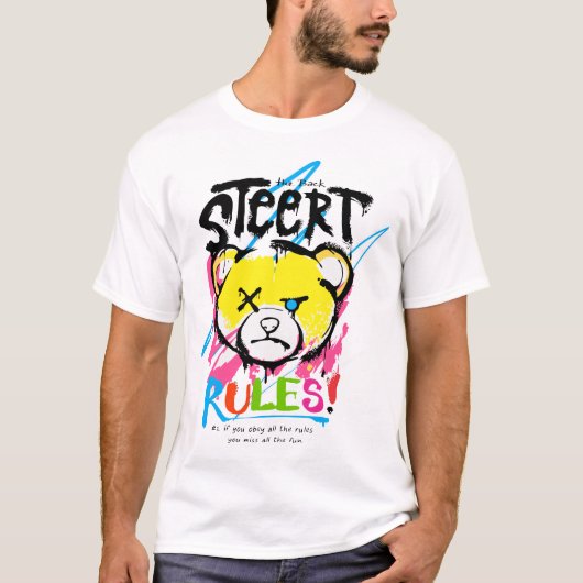 Cool Teddy Street regels T-shirt (Voorkant)