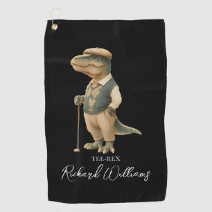 Cool Tee-Rex Golfer Dinosaur Handtekening Naam Golfhanddoek