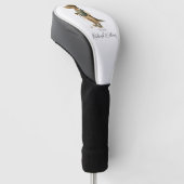 Cool Tee-Rex Golfer Dinosaur Handtekening Naam Golfheadcover (Schuin)